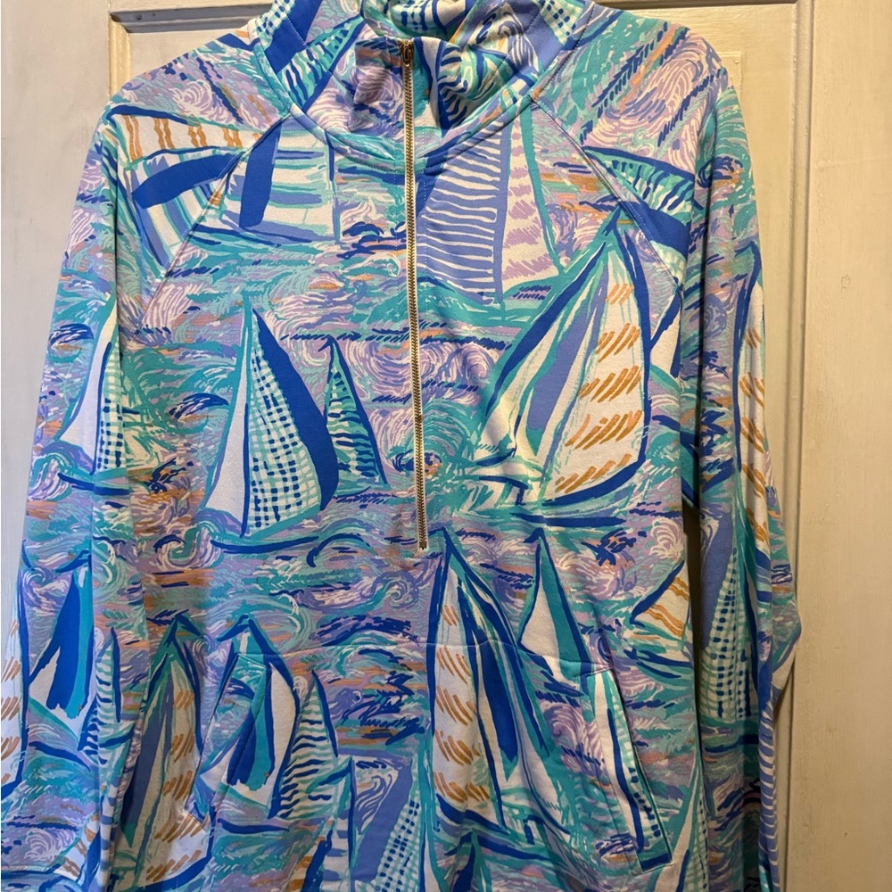 Colorful Sailboat Print Hoodie